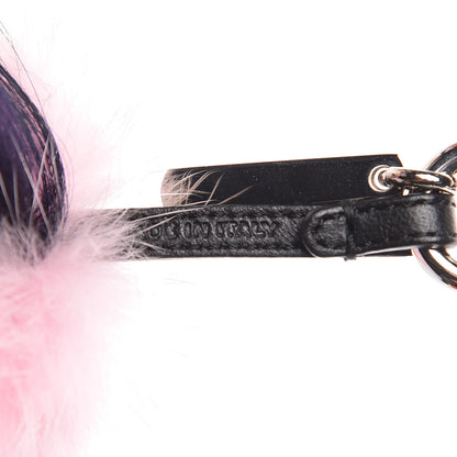 Fendi Mink Goat Fur QuTweet Bag Bug Charm Marshmallow Black 3 of 3