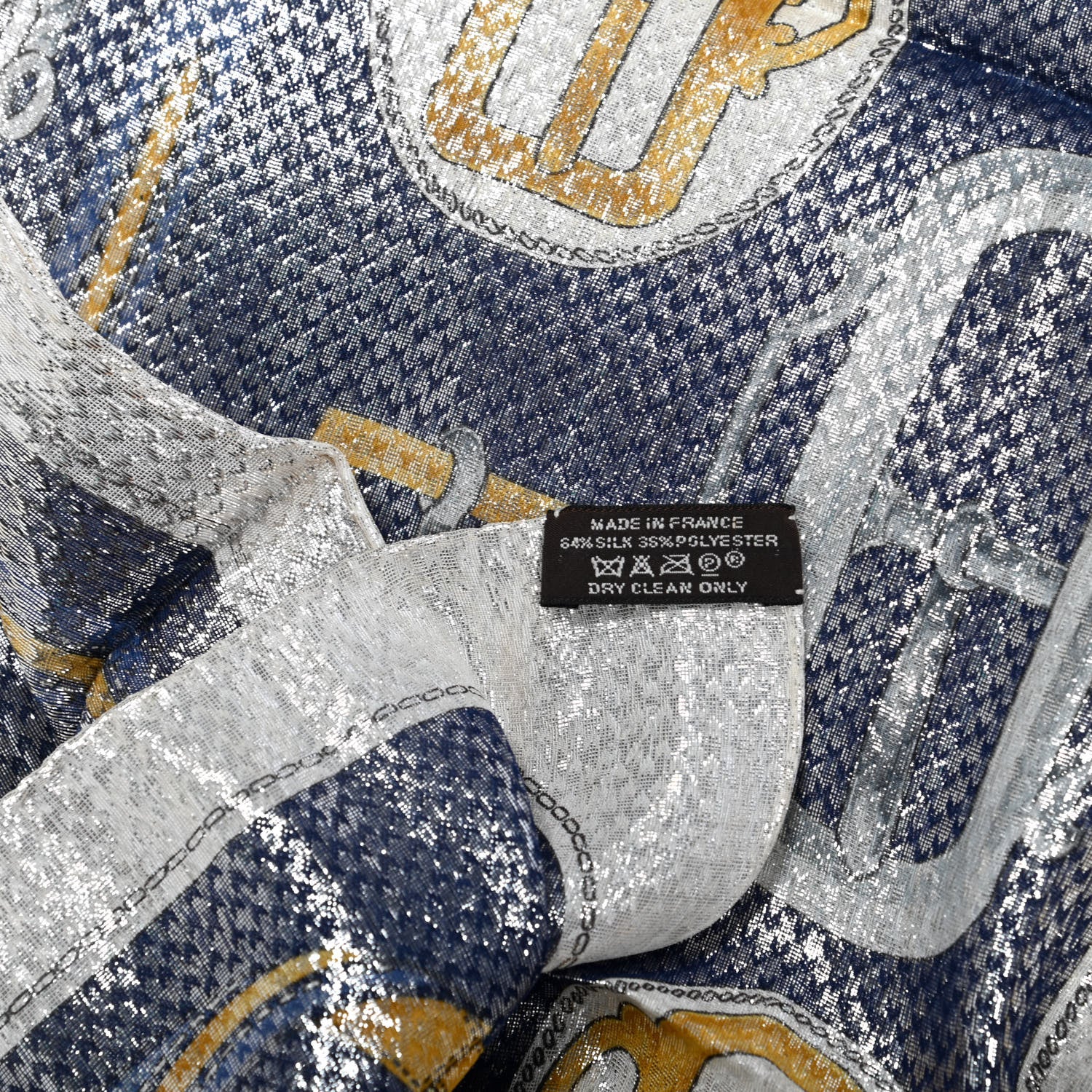 Hermes Silk Polyester Carre Glitter Bouclerie d'Attelage Scarf 70 3 of 3