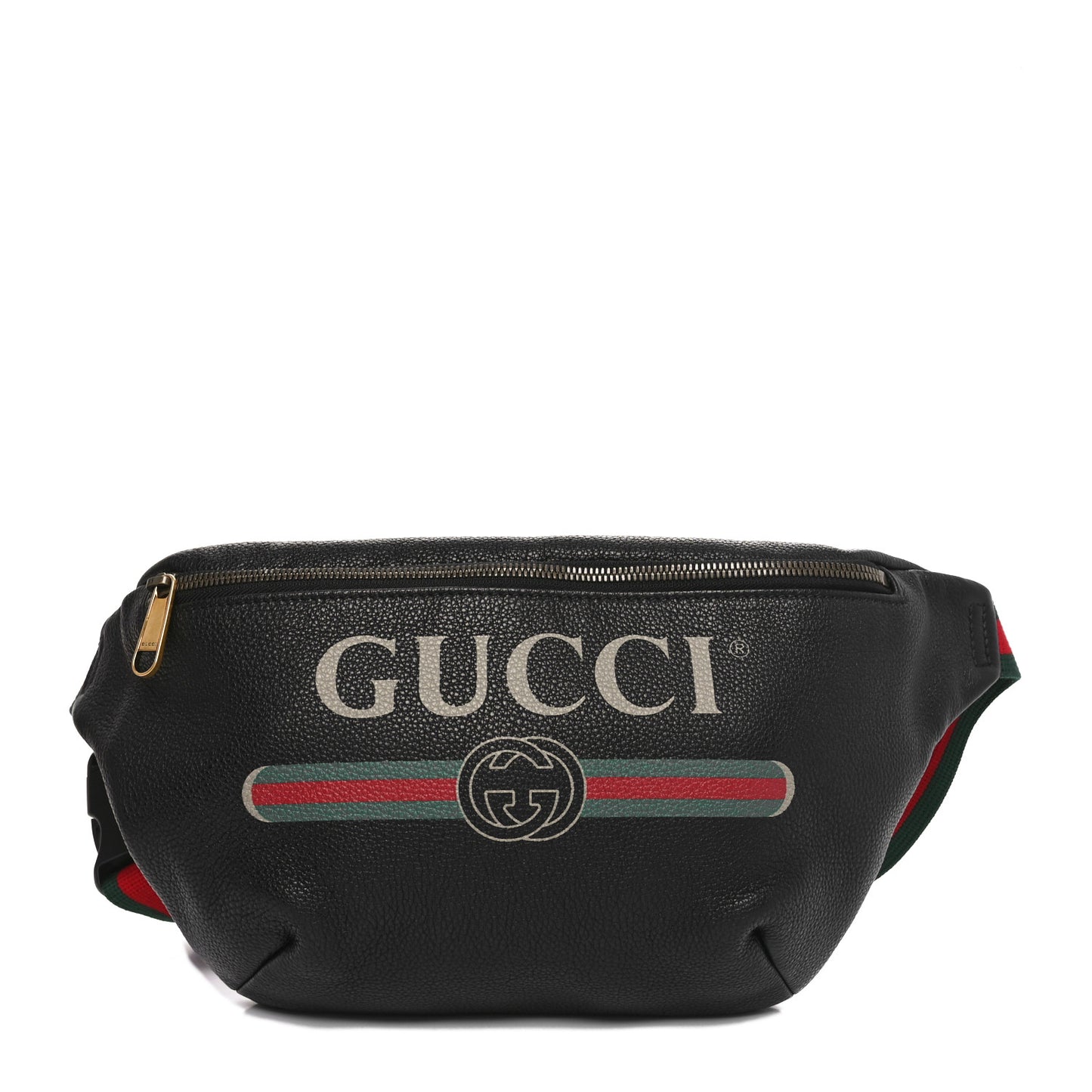 Grained Calfskin Logo Belt Bag Black