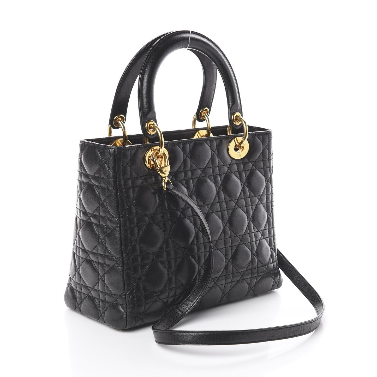 Lambskin Cannage Medium Lady Dior Black