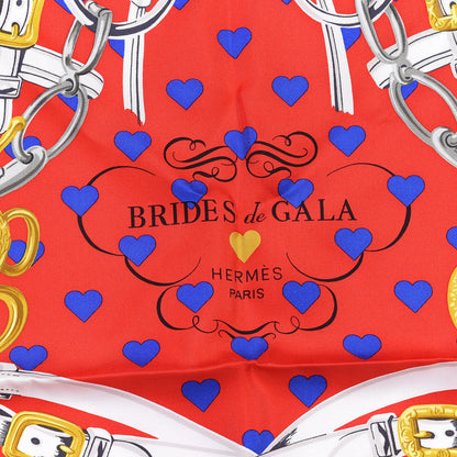 Hermes Silk Brides De Gala Love Scarf 90 Rouge Vif Marine White 2 of 4