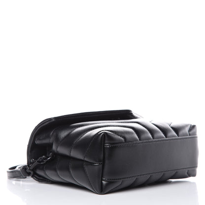 Saint Laurent Calfskin Y Quilted Monogram Toy Loulou Crossbody Bag Black 4 of 10