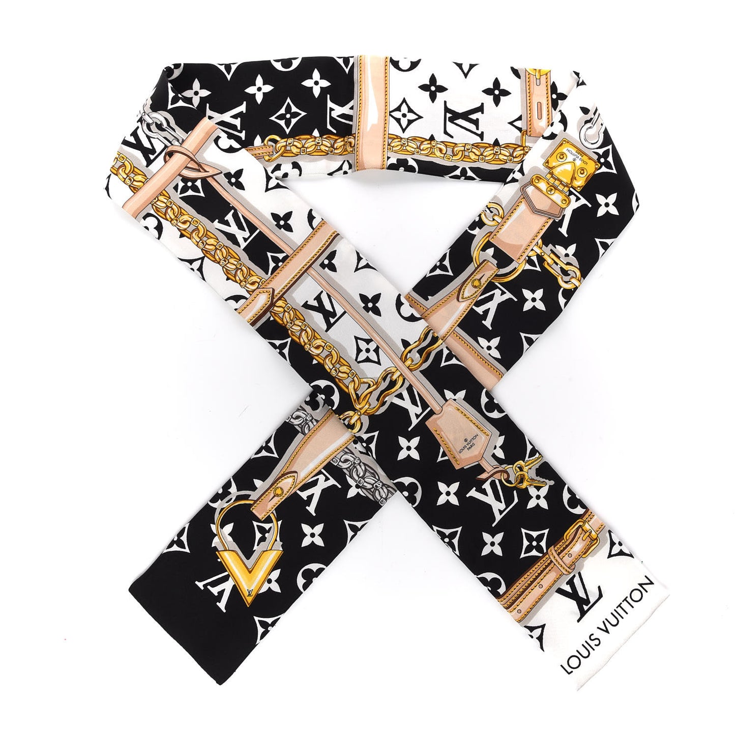 Silk Monogram Confidential Bandeau Black