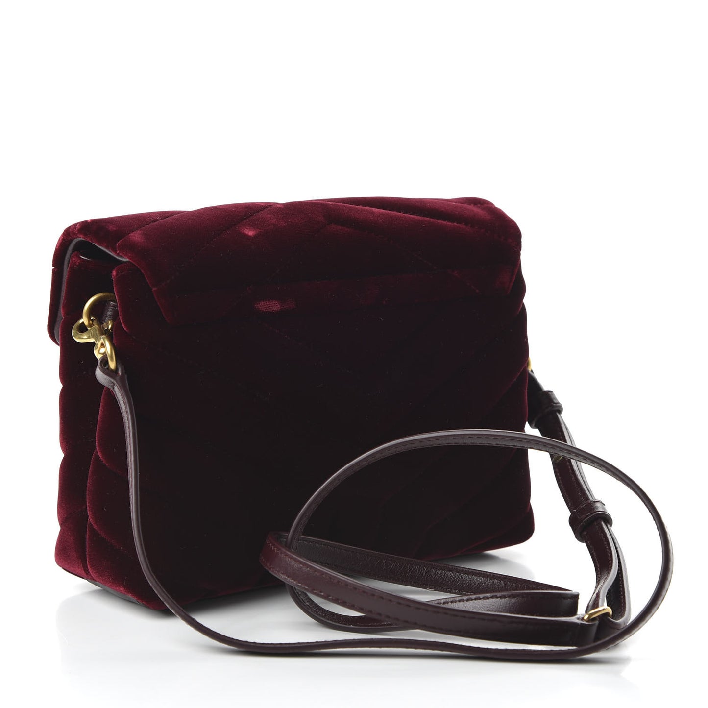Velvet Y Quilted Monogram Toy Loulou Crossbody Bag French Burgundy