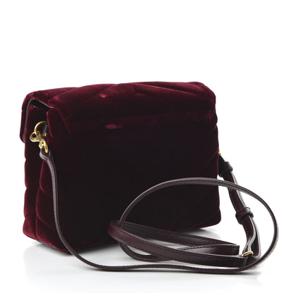 Saint Laurent Velvet Y Quilted Monogram Toy Loulou Crossbody Bag French Burgundy 4 of 10