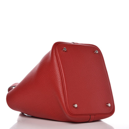 Hermes Taurillon Clemence Picotin Lock 22 MM Rouge Casaque 4 of 9