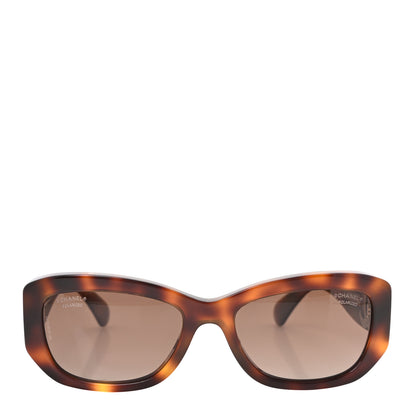 Chanel Acetate Polarized Rectangle Sunglasses 5493 Tortoise 2 of 8