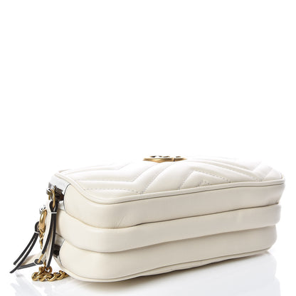 Gucci Calfskin Matelasse Mini GG Marmont Chain Crossbody Bag Mystic White 4 of 10