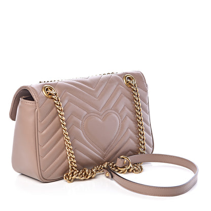 Gucci Calfskin Matelasse Small GG Marmont Shoulder Bag Porcelain Rose 3 of 14