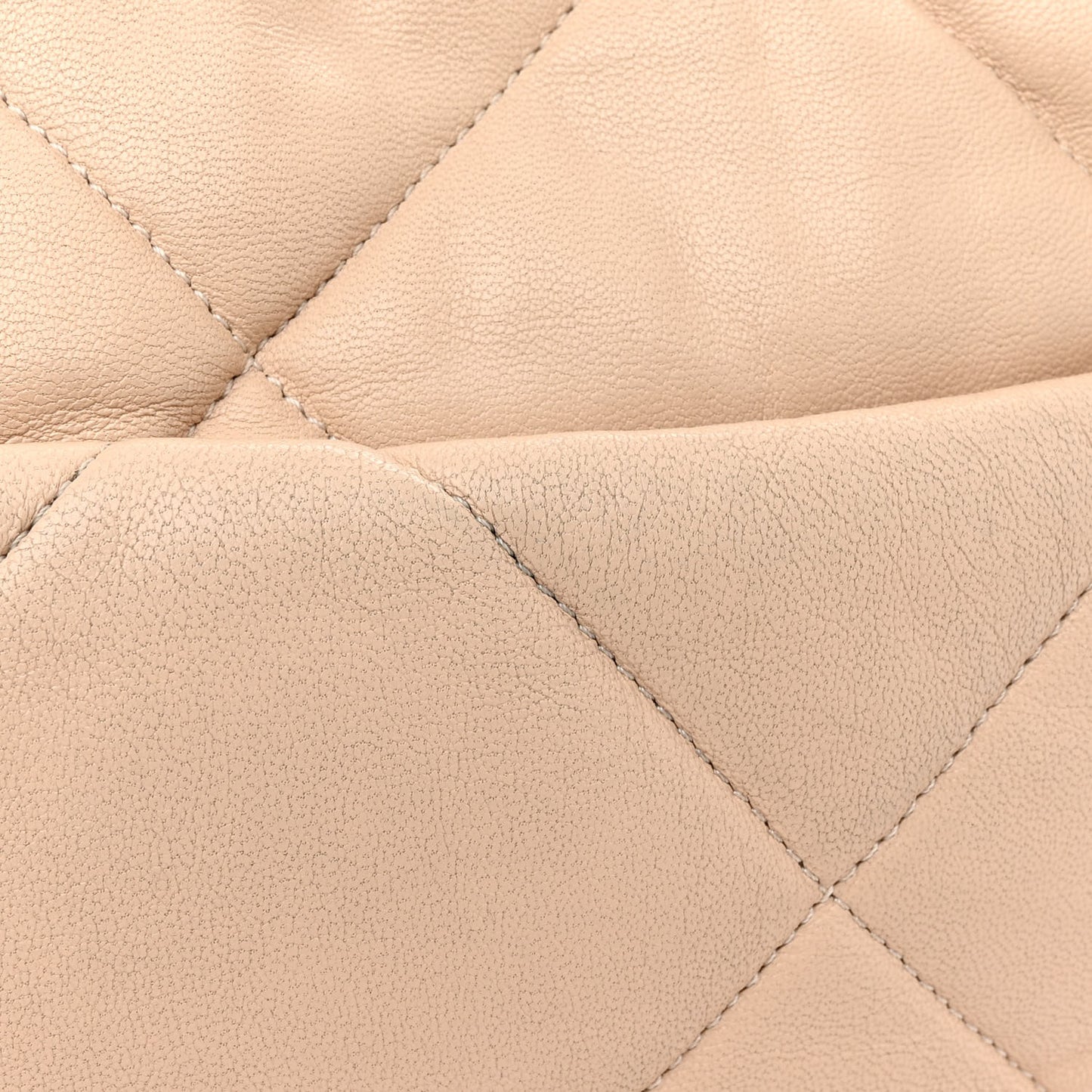 Lambskin Quilted Large Chanel 19 Flap Beige