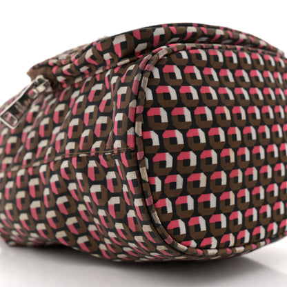 Prada Nylon Saffiano Otta Print Bucket Crossbody Bag Rosa 8 of 11