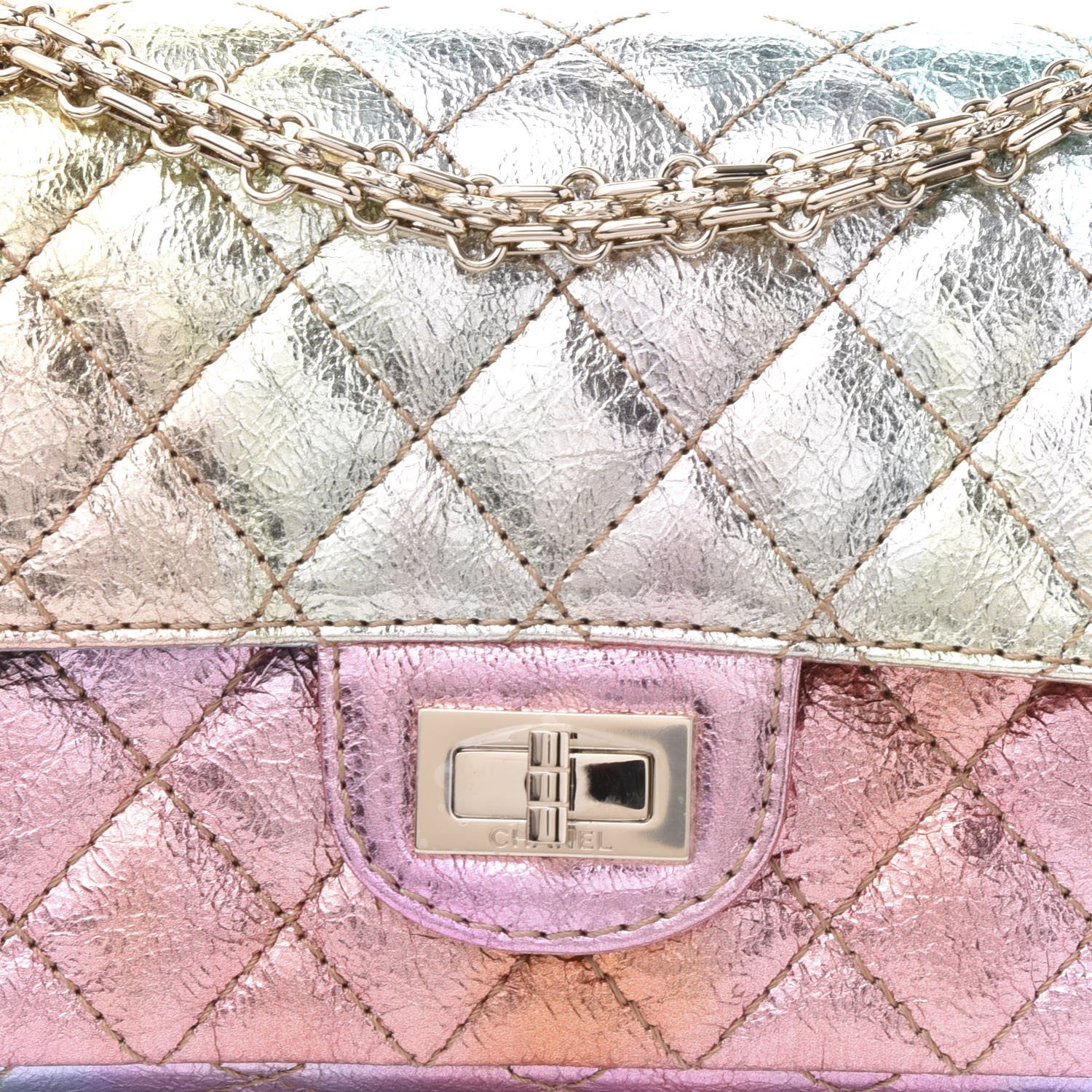 Chanel Metallic Goatskin Quilted Mini 2.55 Reissue Flap Multicolor 9 of 10