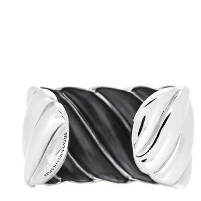 David Yurman Sterling Silver Wide Sculpted Cable Cuff Bracelet 3 of 4