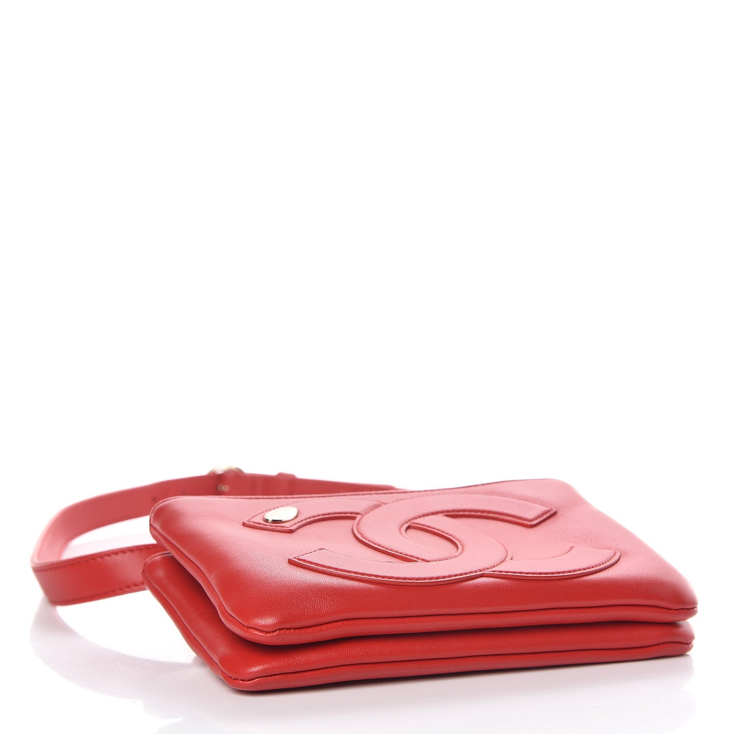 Chanel Lambskin CC Mania Waist Belt Bag Red 5 of 11