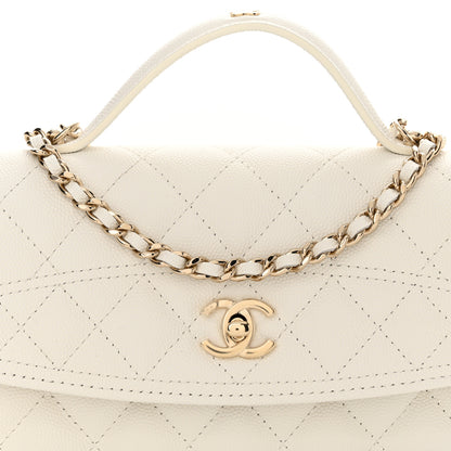 Chanel Caviar Quilted Trendy Handle Clutch With Chain White 9 of 11
