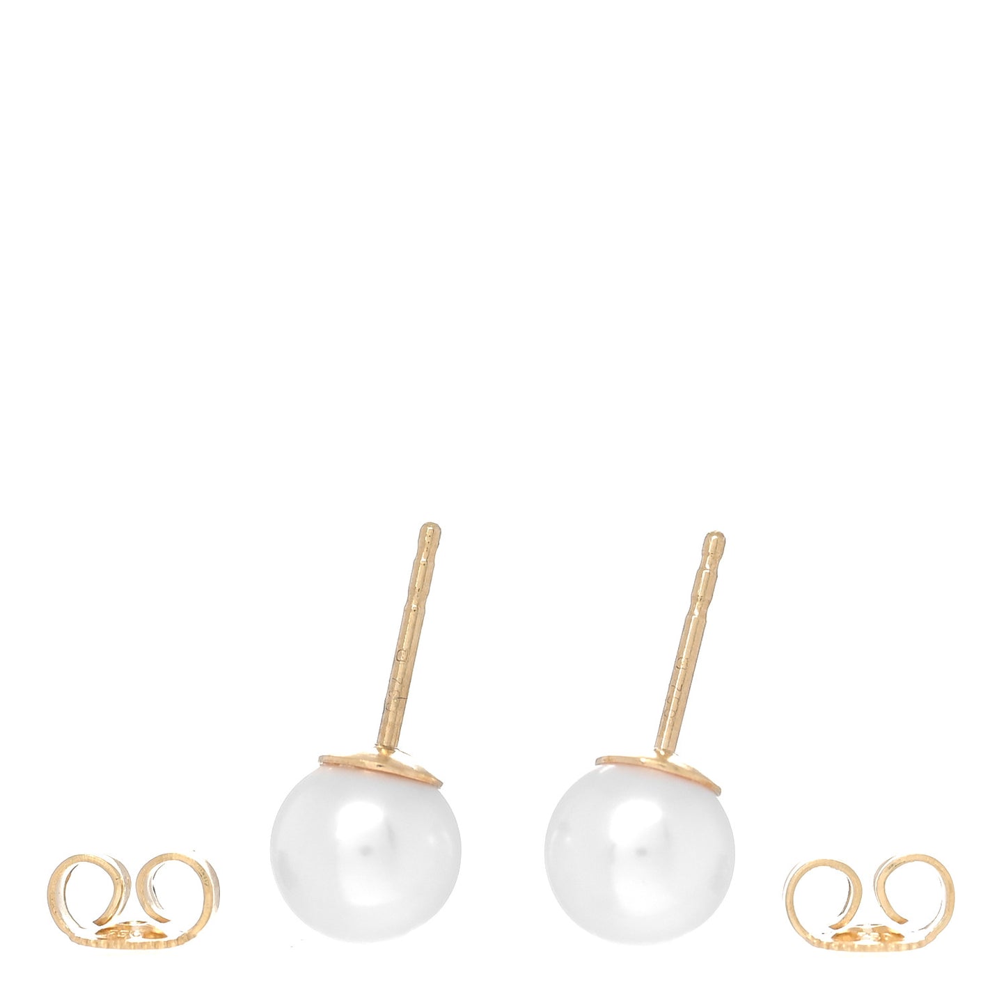 18K Yellow Gold Akoya Pearl 7-7.5mm Stud Earrings