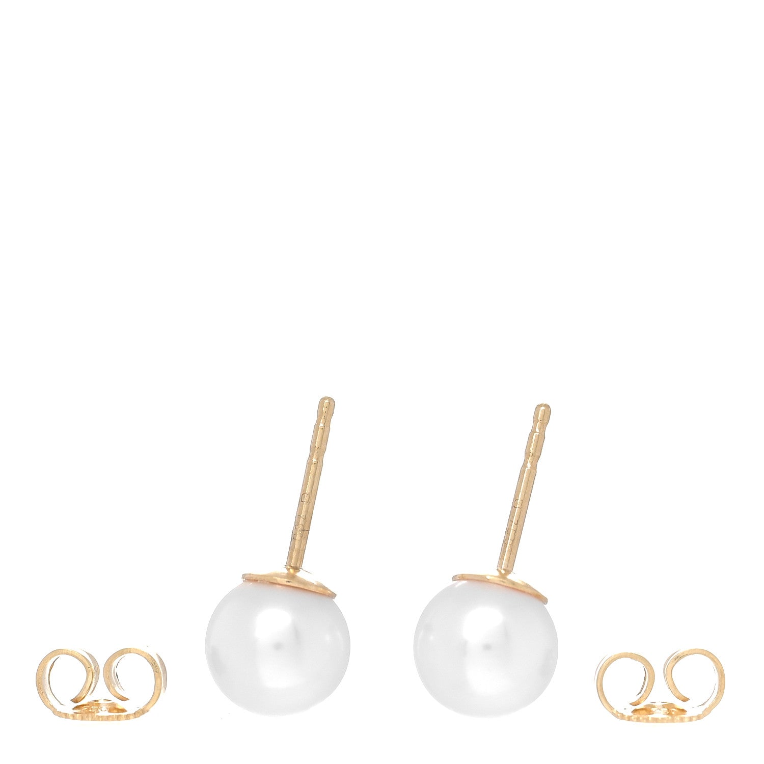 Mikimoto 18K Yellow Gold Akoya Pearl 7-7.5mm Stud Earrings 3 of 6