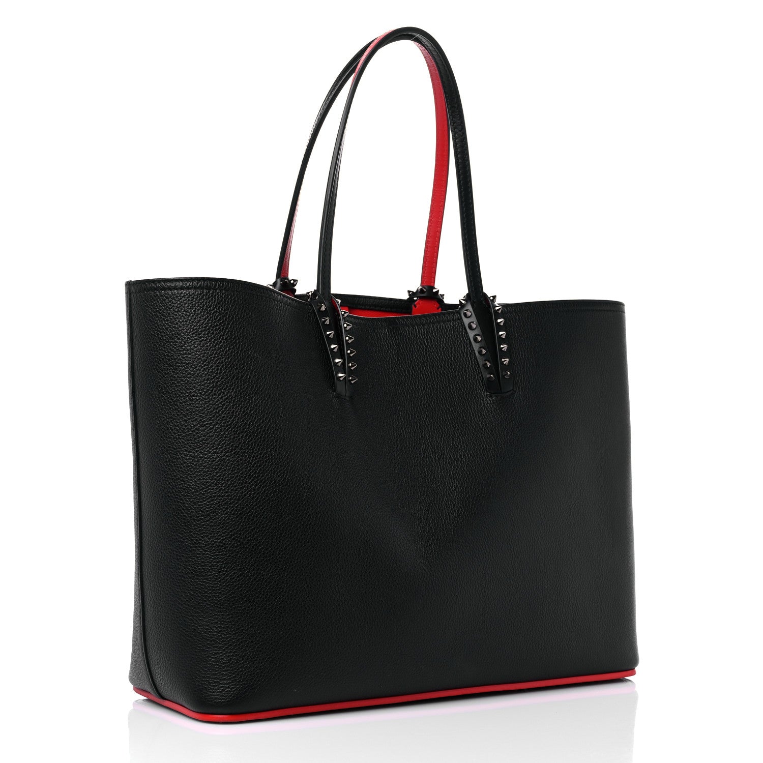 Christian Louboutin Calfskin Spikes East West Cabata Tote Black 4 of 15