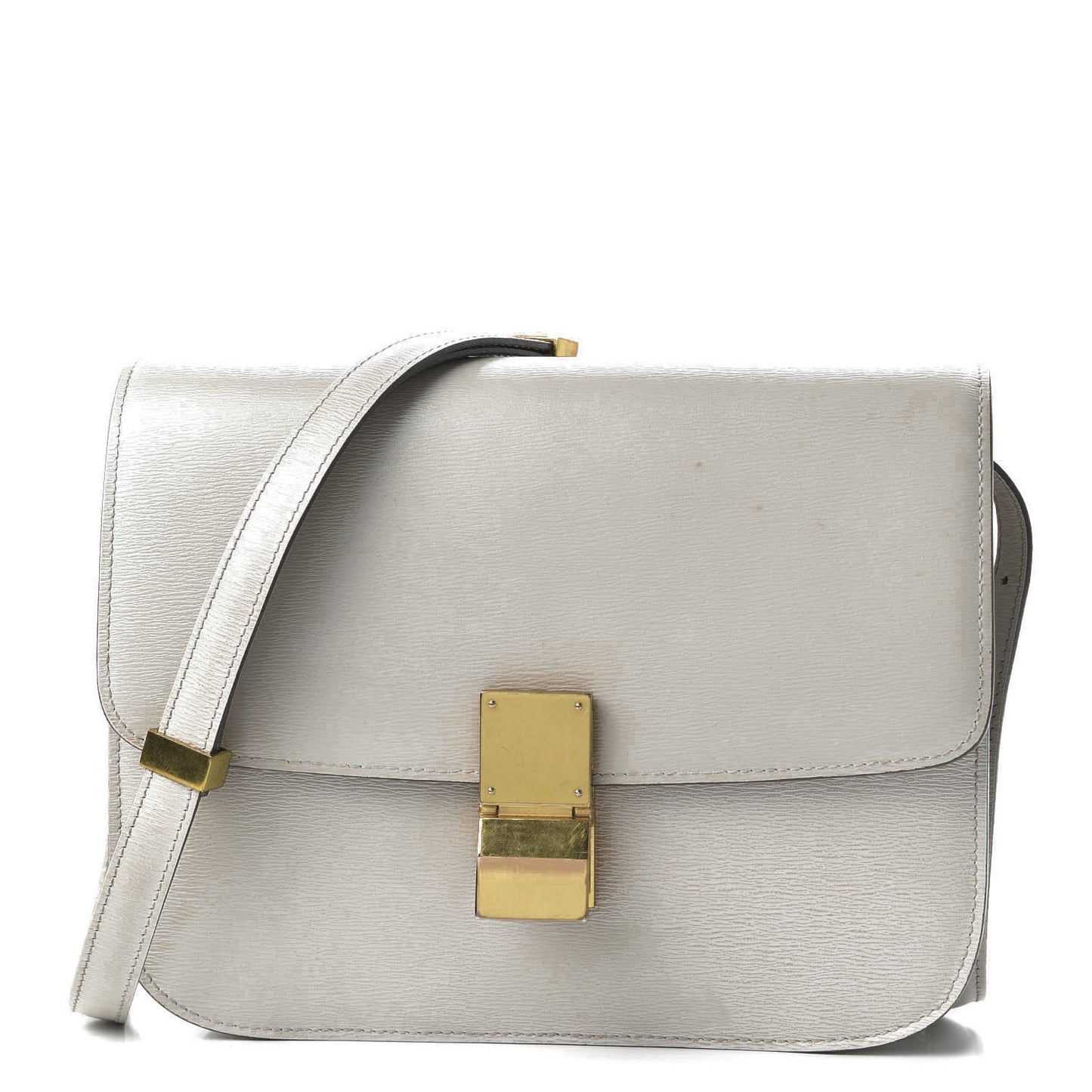 Liege Calfskin Medium Classic Box Flap Bag Pale Grey