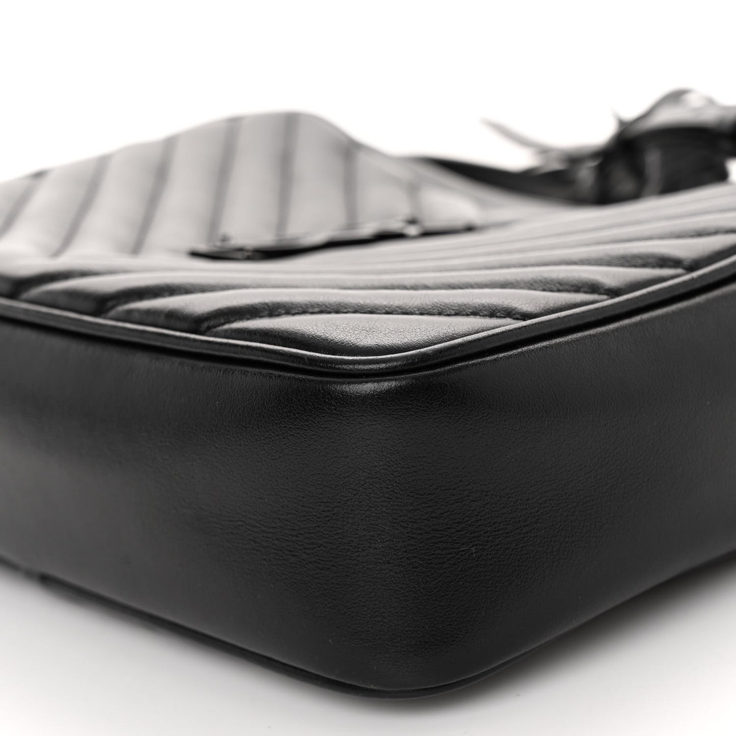 Calfskin Matelasse Monogram Monochrome Lou Camera Bag Black