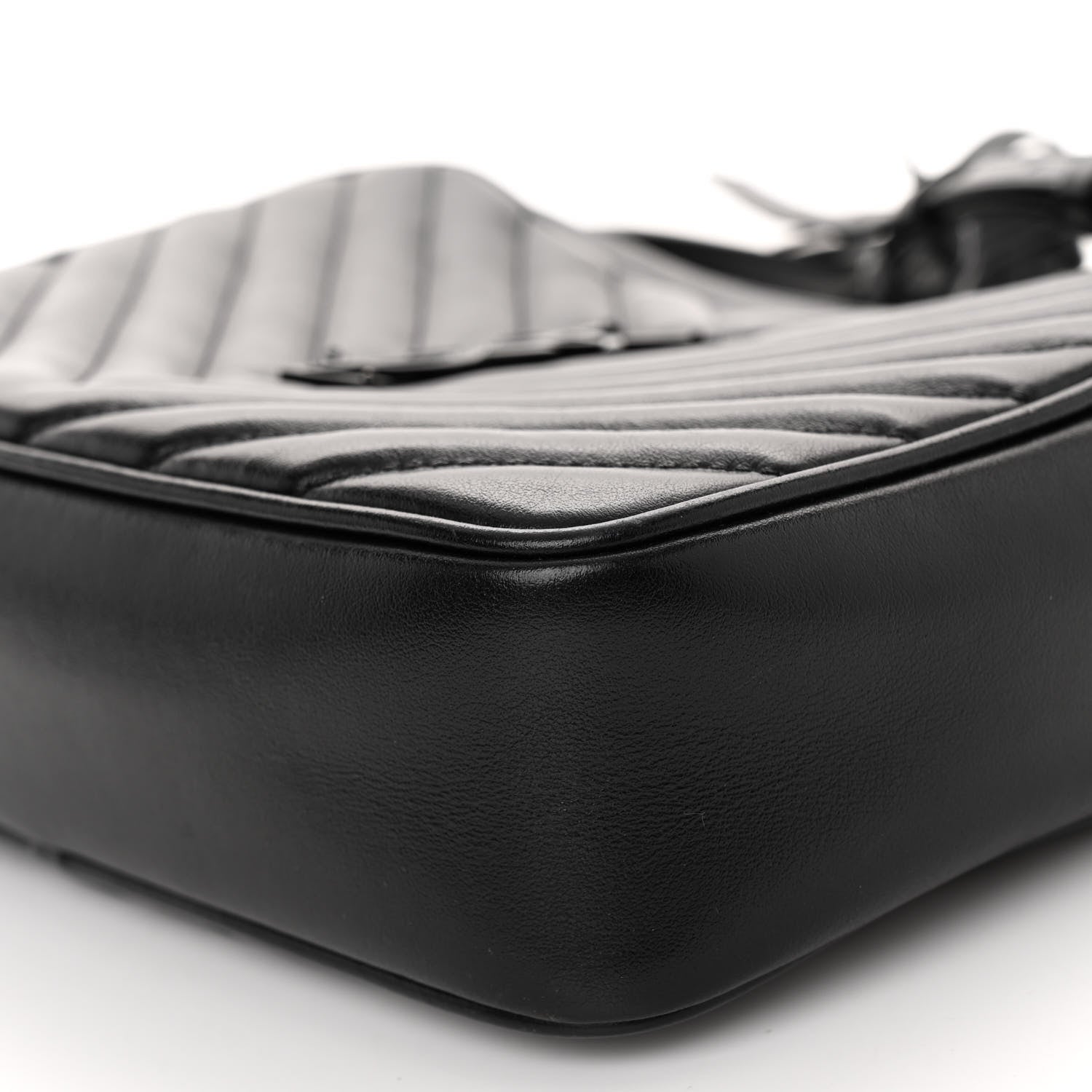 Saint Laurent Calfskin Matelasse Monogram Monochrome Lou Camera Bag Black 9 of 11