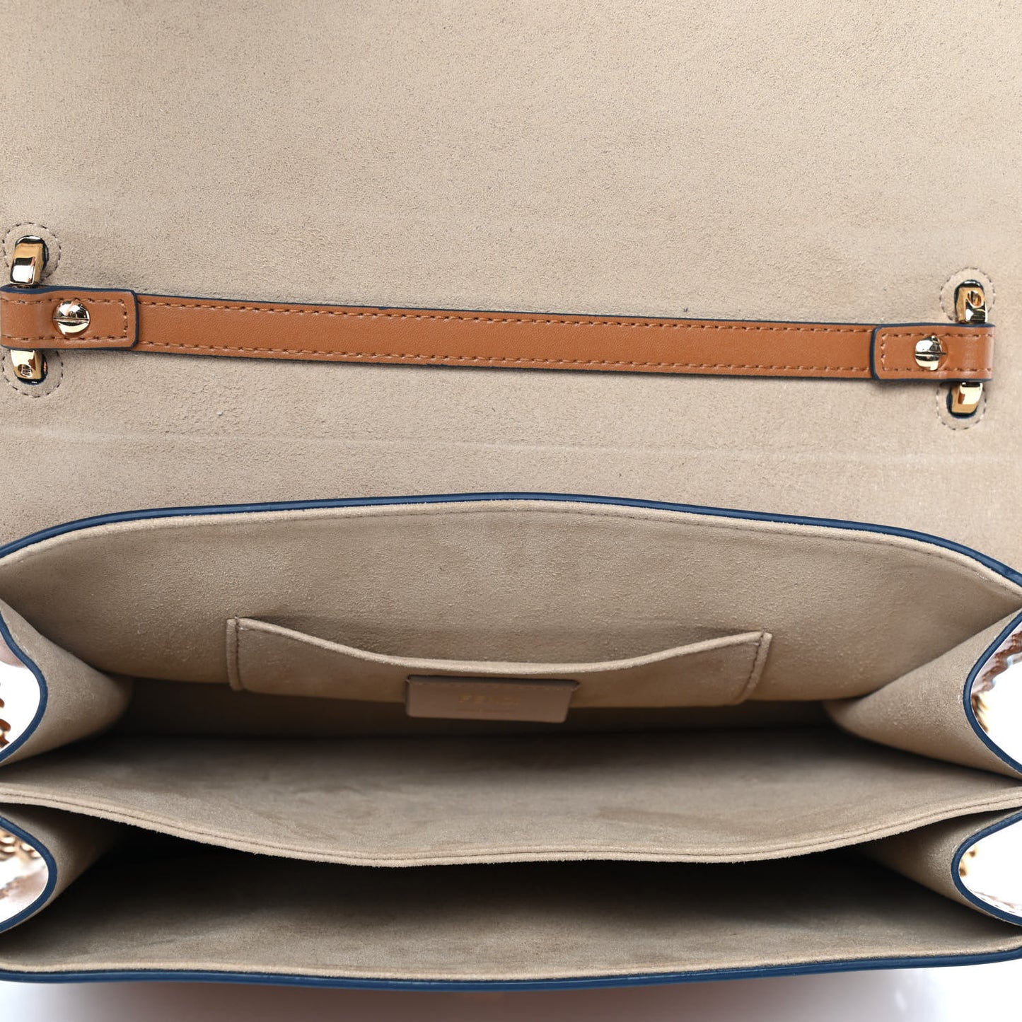 Vitello Liberty Scalloped Studded Kan I Shoulder Bag Caramello
