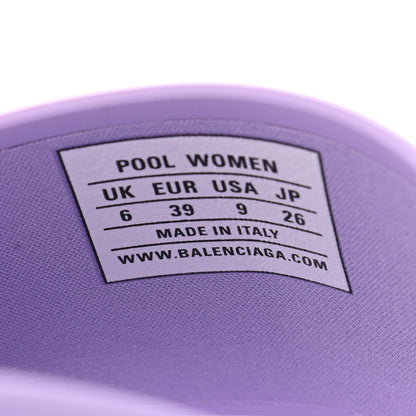 Balenciaga Rubber BB Womens Pool Slide Sandals 39 Lilac 8 of 8