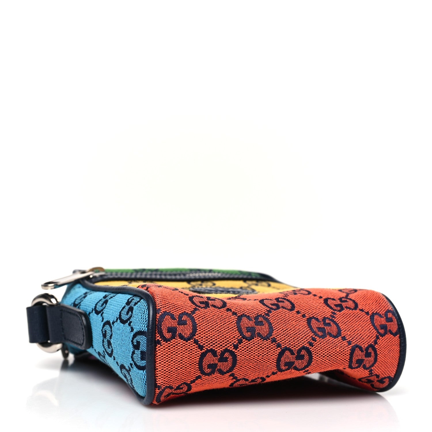 Gucci Monogram Multicolor Mini Retro Interlocking G Messenger Blue Rainbow Light Blue 4 of 9