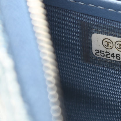 Chanel Canvas Deauville Large Zip Around Wallet Blue 8 of 8