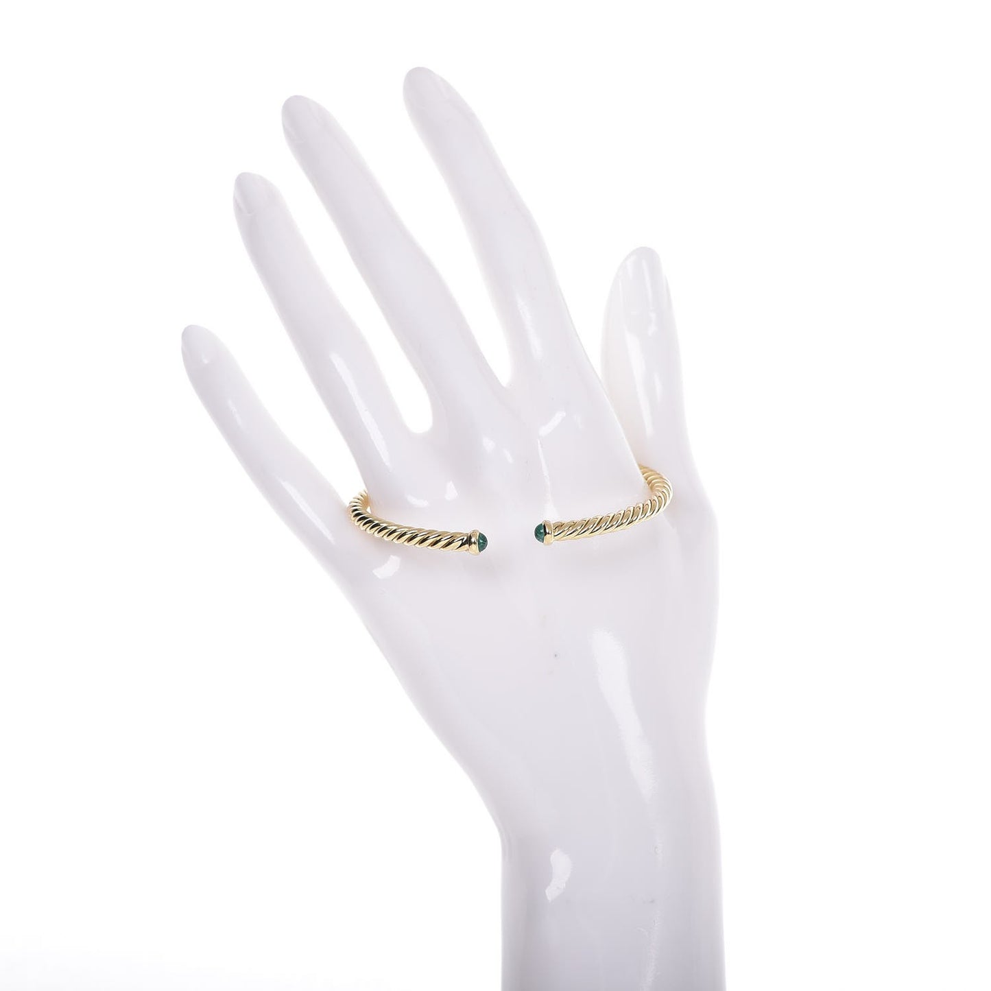 18K Yellow Gold Emerald 4mm Cablespira Bracelet