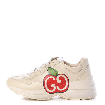 Gucci Calfskin GG Apple Womens Rhyton Sneakers 39 Ivory 1 of 9