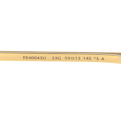 Fendi Metal Sky Rectangular Sunglasses FE40043U Gold Brown 5 of 8