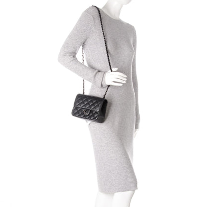 Chanel Calfskin Quilted Mini Square Flap So Black 2 of 8