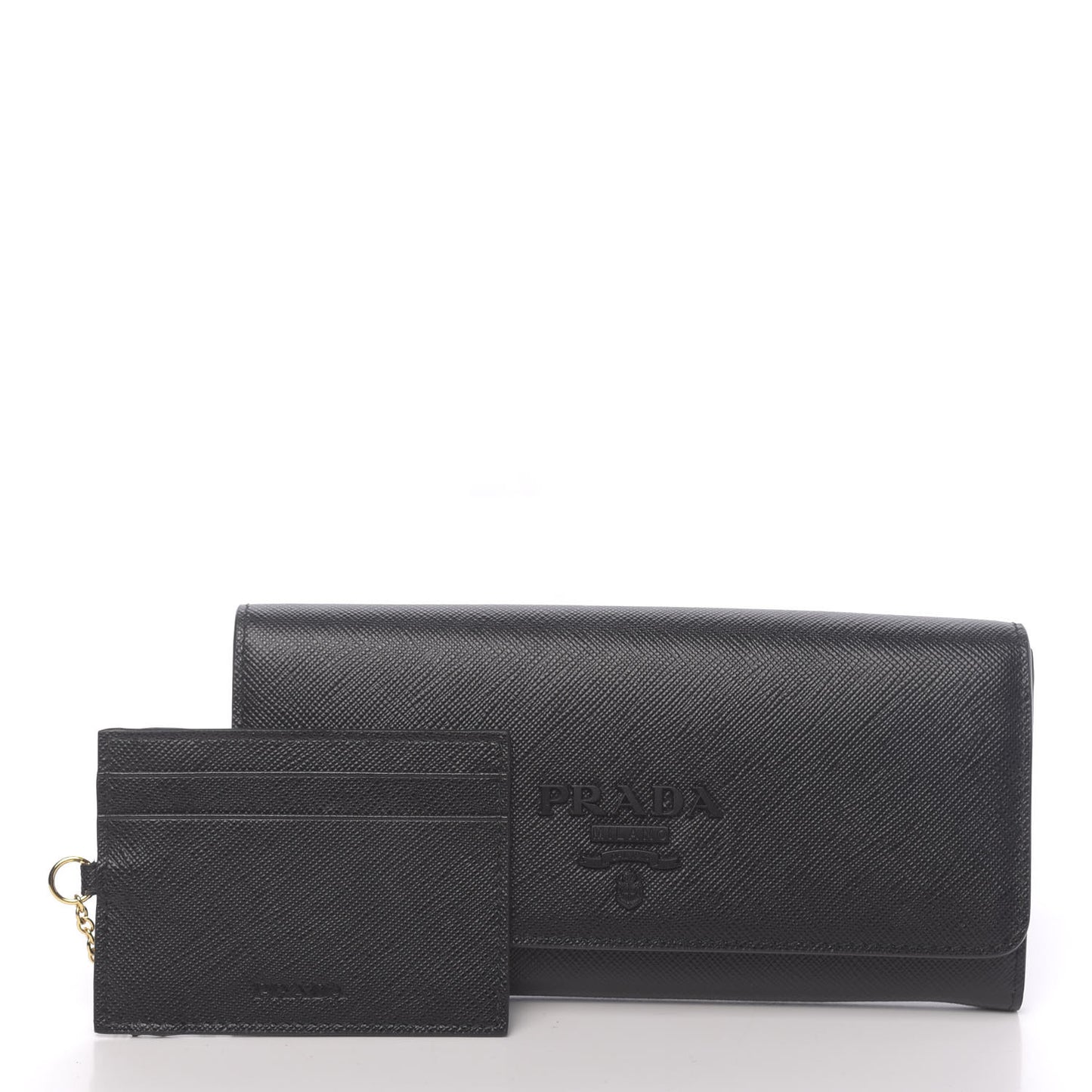 Saffiano Continental Flap Wallet Black