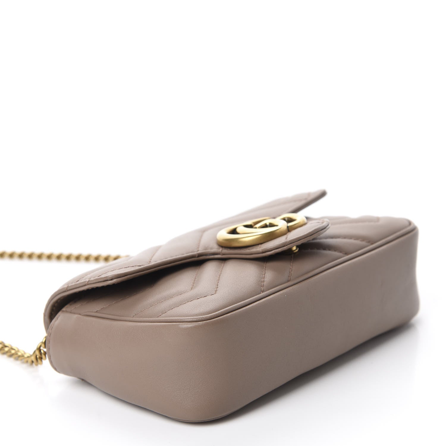 Gucci Calfskin Matelasse Super Mini GG Marmont Shoulder Bag Porcelain Rose 3 of 12