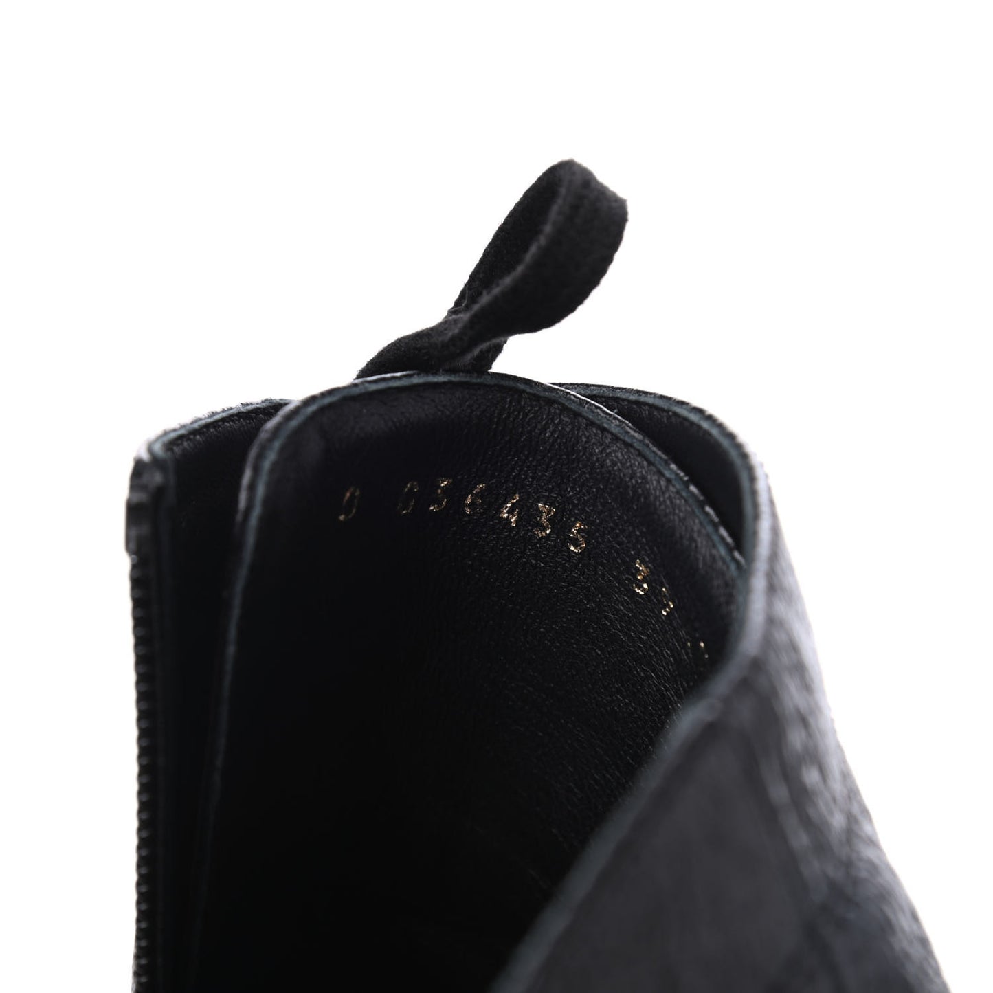 Shiny Crumpled Lambskin Lace Up Boots 39 Black