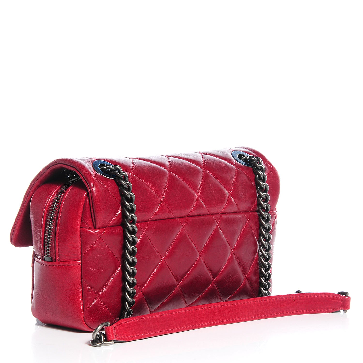 Chanel Glazed Calfskin Small Flap Red 3 of 8