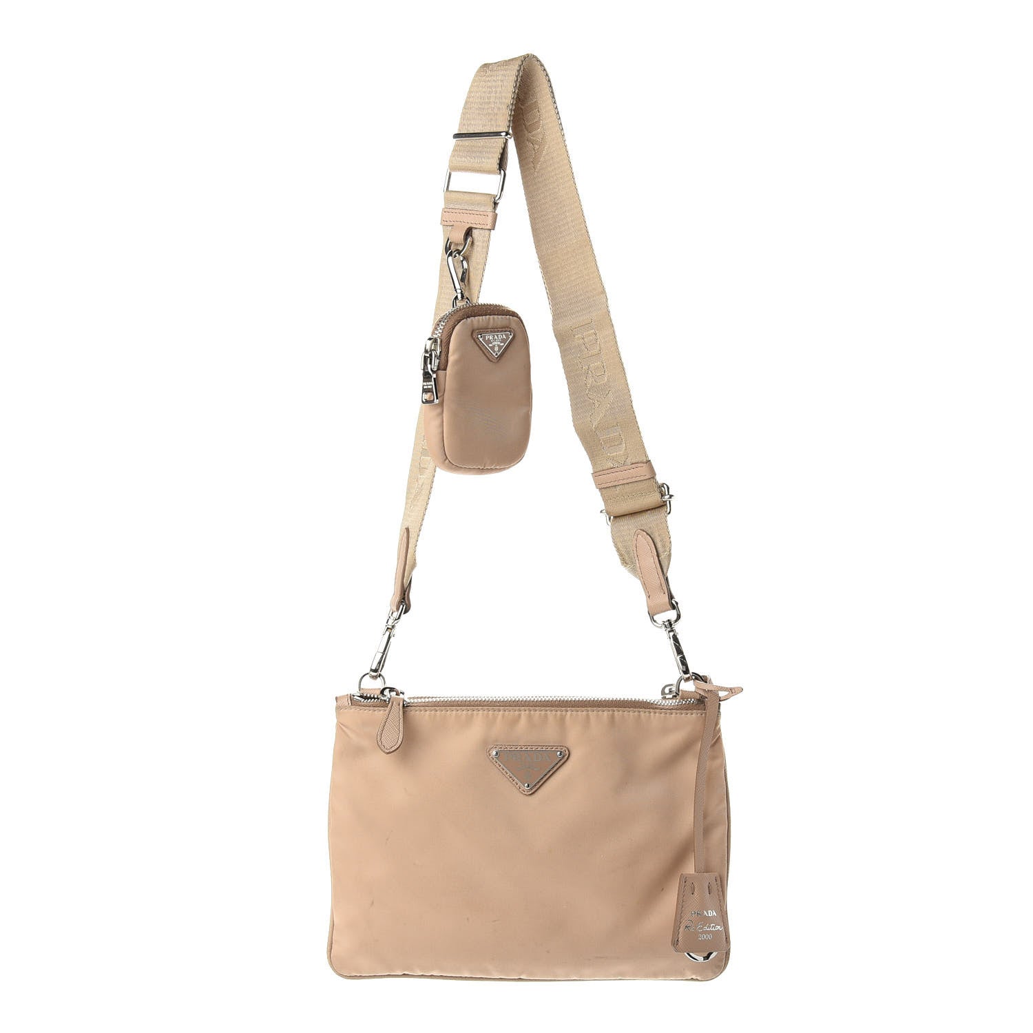 Prada Re-Nylon Saffiano Re-Edition 2000 Double Zip Crossbody Bag Cammeo 1 of 10