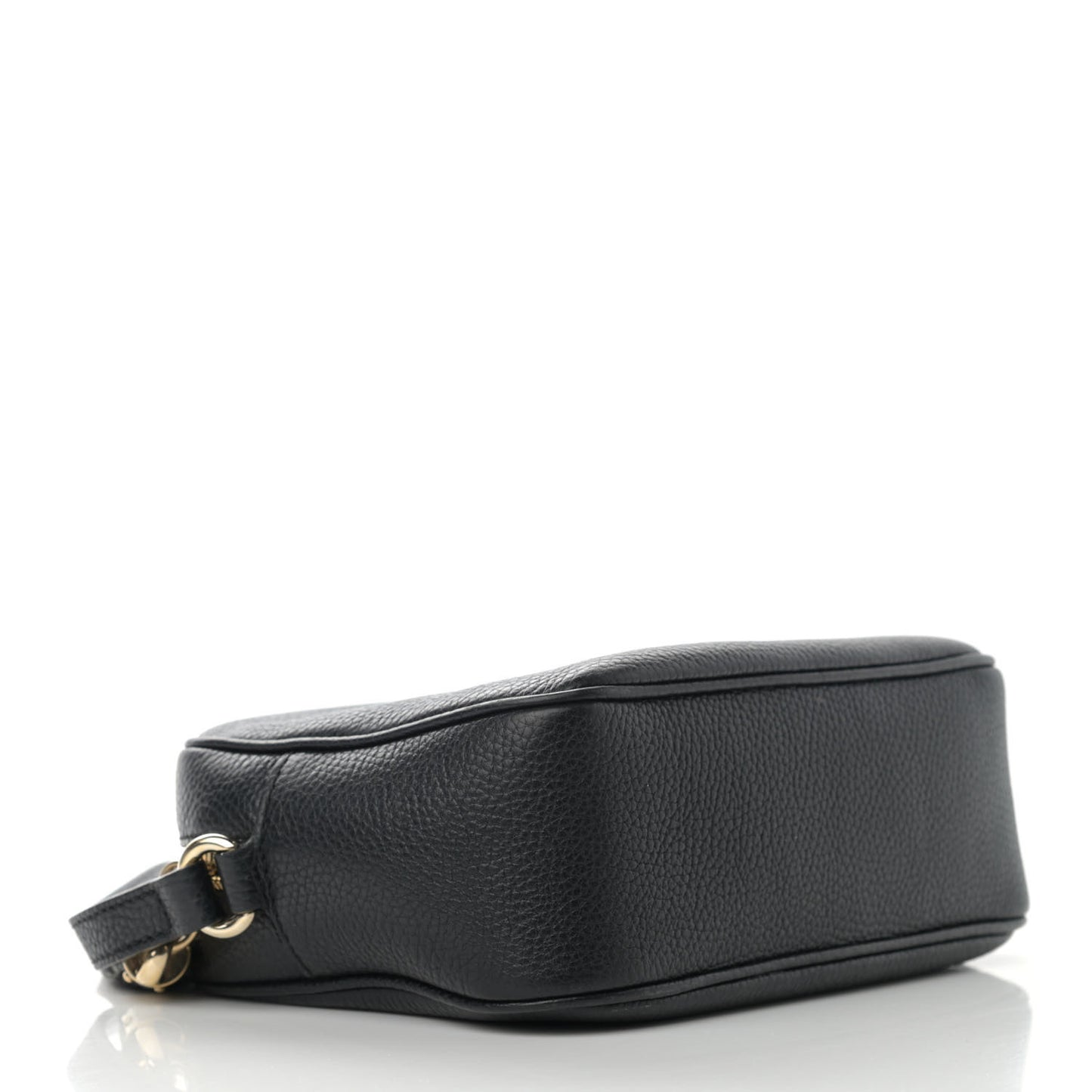 Pebbled Calfskin Small Soho Disco Bag Black