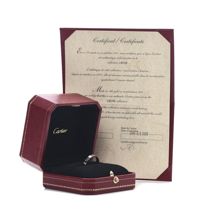 Cartier 18K White Gold 3.5mm LOVE Wedding Band Ring 53 6.25 5 of 5
