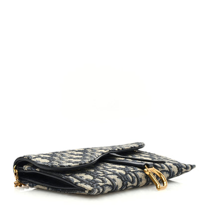 Christian Dior Oblique Saddle Chain Long Wallet Blue 4 of 10