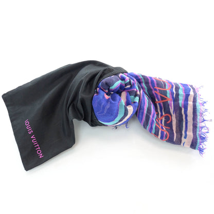 Louis Vuitton Cashmere Silk Zebra Stole Blue Lagoon 5 of 5