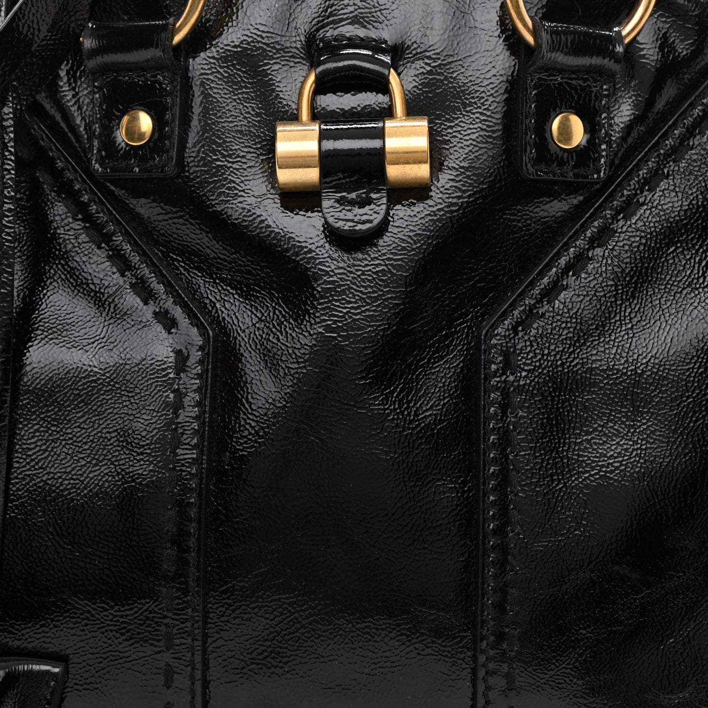 Textured Patent Calfskin Medium Muse Black