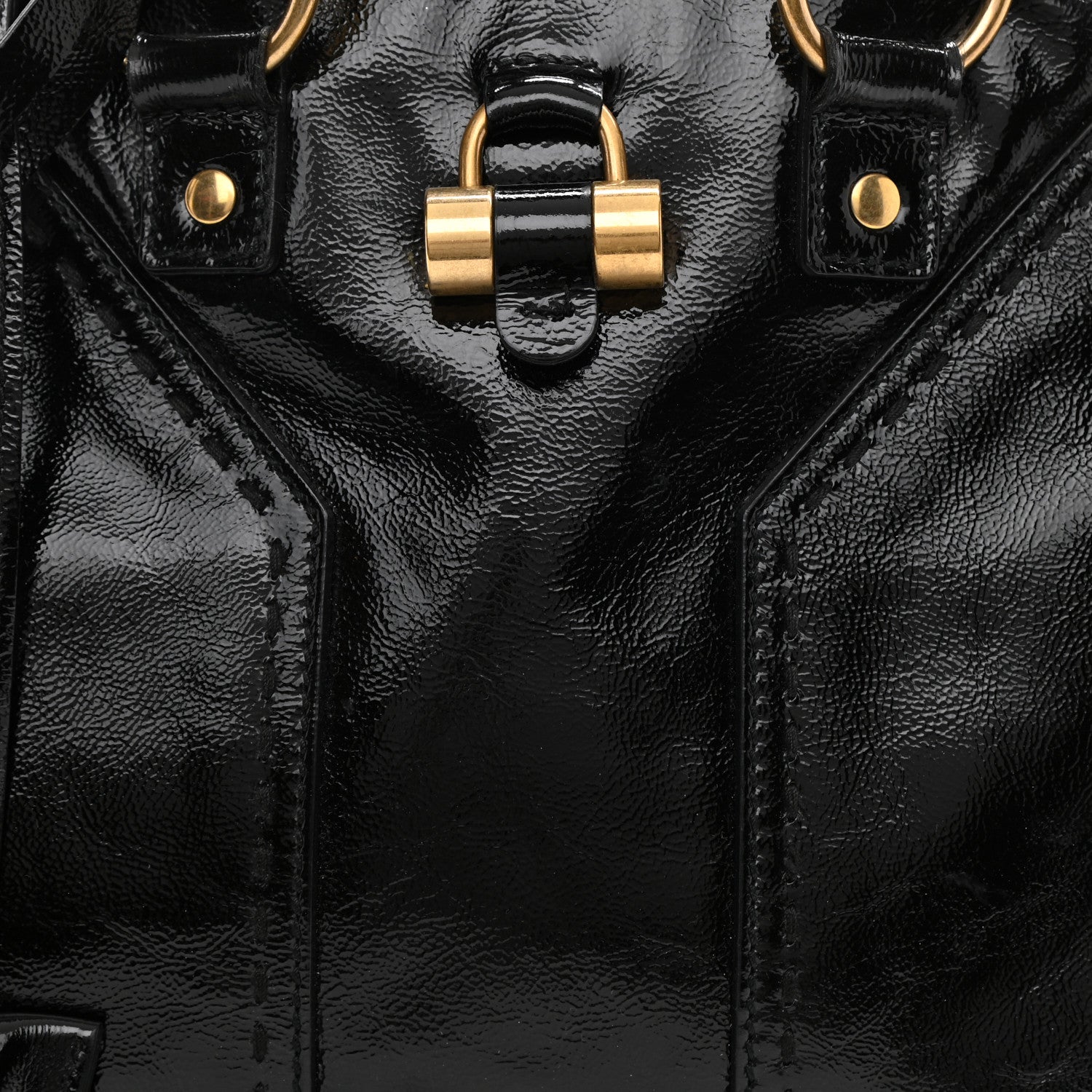 Saint Laurent Textured Patent Calfskin Medium Muse Black 16 of 20