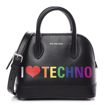 Balenciaga Calfskin I Love Techno XXS Ville Top Handle Bag Black Multicolor 1 of 11