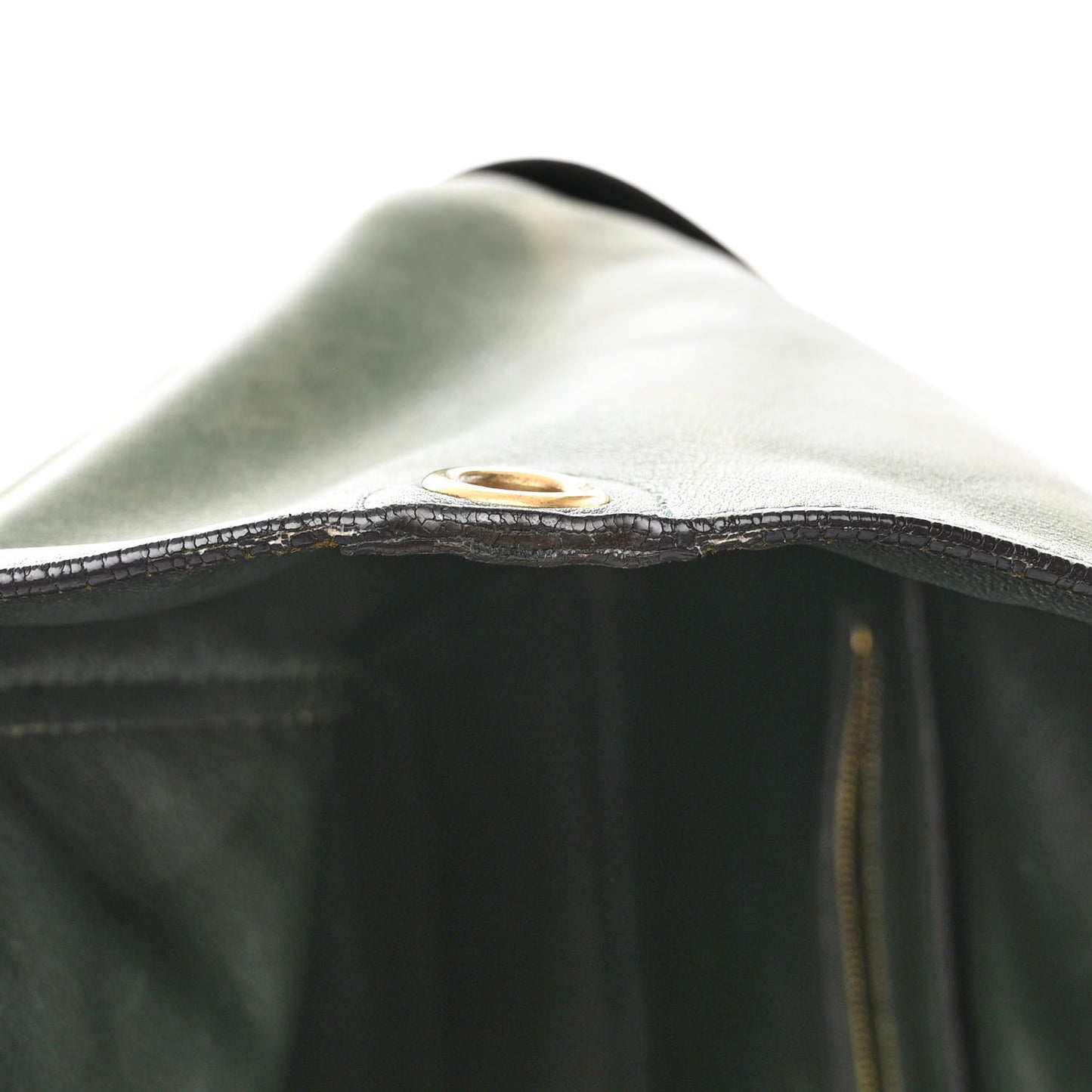Natural Calfskin Seau Sangle Bucket Green