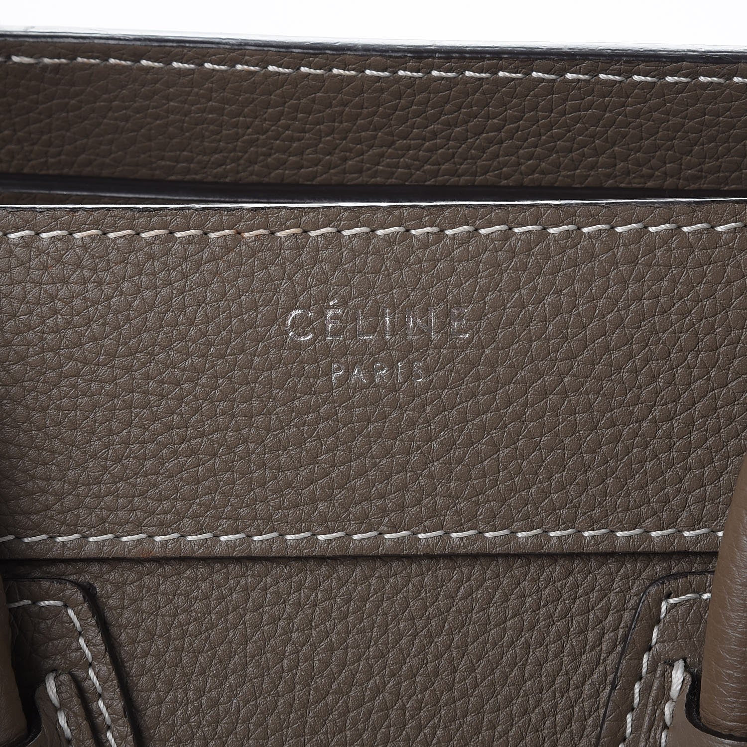 Celine Drummed Calfskin Micro Luggage Souris 6 of 9