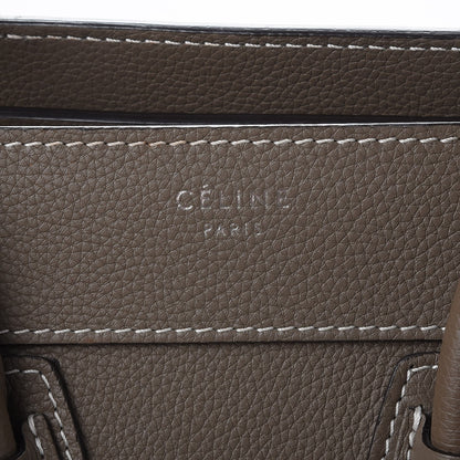Celine Drummed Calfskin Micro Luggage Souris 6 of 9