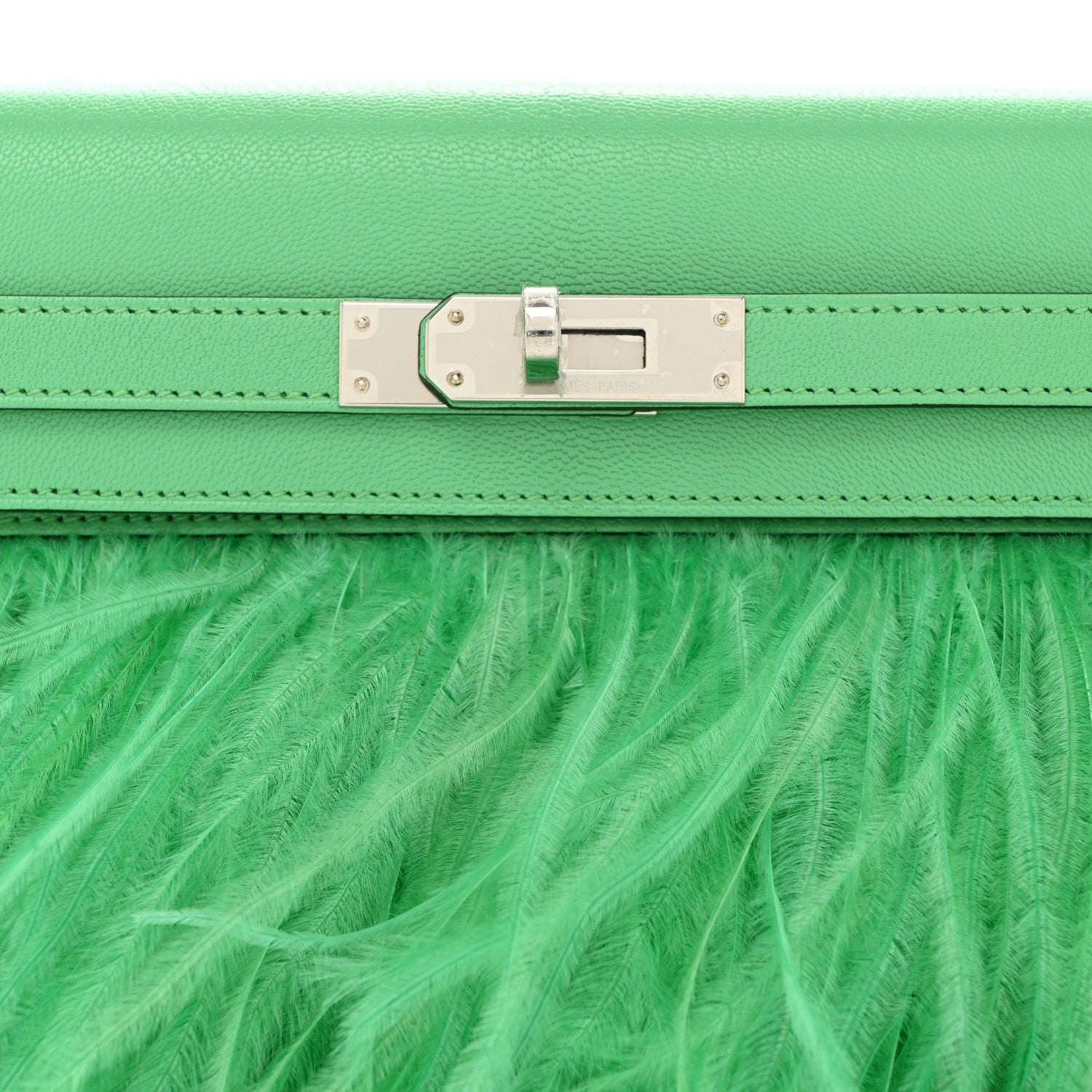 Hermes Chevre Ostrich Feather Kelly Elan Vert Comics 8 of 11