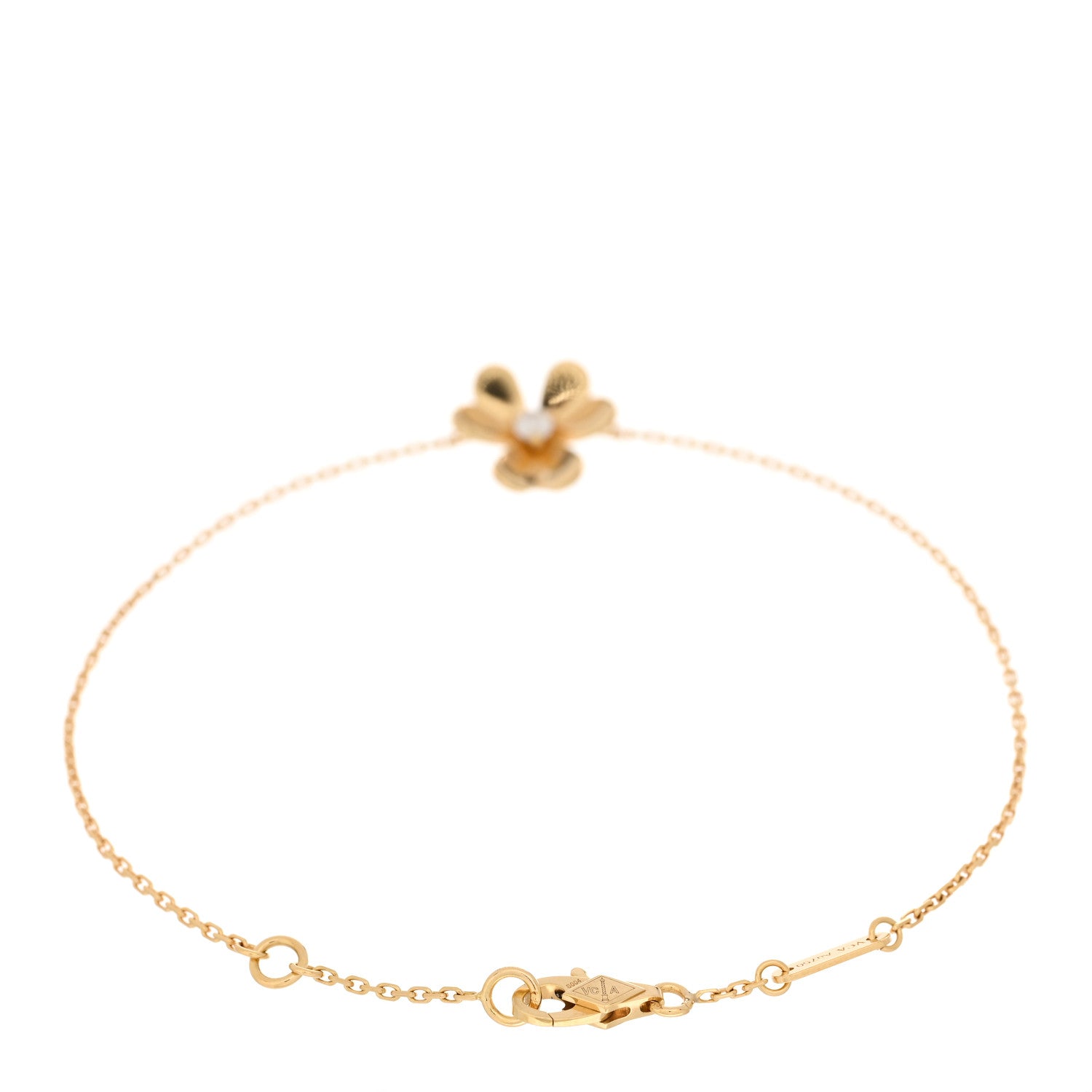 Van Cleef & Arpels 18K Yellow Gold Diamond Mini Frivole Bracelet 2 of 3